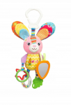 Žaislas vežimėliui Sensillo Colorful Rabbit, geltona/žalia/rožinė