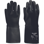 Darbo pir&scaron;tinės chemikalams Ansell 09-924, suaugusiems, juoda sp., 10