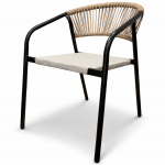 Lauko kėdė Portimao, juoda sp./smėlio sp., 62 cm x 53 cm x 75 cm