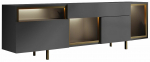 Televizoriaus spintelė Kalune Design Norm, antracito sp./aukso sp., 32 cm x 180 cm x 55 cm