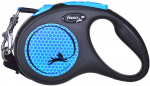 Automatinis pavadėlis Flexi New Neon, mėlyna sp./juoda sp., M 5m