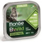 &Scaron;lapias kačių maistas Monge BWild Sterilised Wild Boar, žvėriena, 0.1 kg