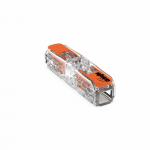 Laidų jungė Wago 221-2411/20, 2 x 0,2-4 mm&sup2;, 32 A, skaidri/oranžinė, 20 vnt.