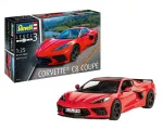 Konstruktorius, automobilis Revell Corvette C8 Coupe, 144 vnt., raudona sp.