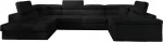 Kampinė sofa Thiago Kronos 07, juoda sp., kairinė, 350 x 202 cm x 90 cm