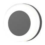 Sieninis lauko &scaron;viestuvas AZzardo Enok Round, 9W, LED, IP44, juoda sp./tamsiai pilka sp., 14.5 cm x 4.6 cm