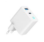 Telefono įkroviklis Gembird TA-UC-PDQC30L-W-01, USB Type C/USB Type A, 12 cm, balta, 30 W