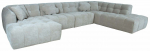 Modulinė sofa Home4you Forte U-Shape, smėlio sp., de&scaron;ininė, 242 x 374 cm x 76 cm