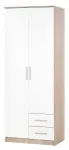 Spinta Lima S-2, ąžuolo sp./balta sp., 80 cm x 52 cm x 205 cm