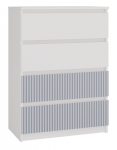 Komoda Malwa M4 Arteso, balta sp./žydra sp., 97 cm x 40 cm x 70 cm