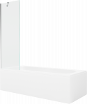 Vonia su sienele, įmontuojama Mexen Vega, 150 cm x 70 cm x 40 cm, stačiakampis, skaidri/balta