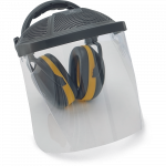 Triuk&scaron;mą slopinančios ausinės, su apsauginiu skydeliu Ear Defender Secure 2H, skaidri/pilka, Universalus dydis