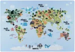 Kilimas vidaus Ayyildiz Play World Map Animals, įvairių spalvų/mėlyna sp., 170 cm x 120 cm