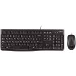 Laidinis klaviatūros ir pelės komplektas Logitech Desktop Desktop MK120, EN/RU, juoda sp.