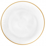 Lėk&scaron;tė pietų Homla Lynn, &Oslash; 28 cm, skaidri sp./aukso sp.