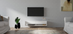 TV staliukas Kalune Design Arges, balta sp., 140 cm x 31.4 cm x 30 cm