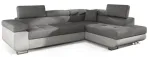 Kampinė sofa Anton Sawana 21, Soft 17, balta sp./pilka sp., de&scaron;ininė, 202 x 275 cm x 90 cm
