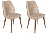 Kėdžių rinkinys Kalune Design Alfa 464 V2 974NMB1638, kreminė sp./rie&scaron;uto sp., 49 cm x 50 cm x 90 cm, 2 vnt.