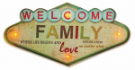 Dekoracija Forever Light Welcome Family su LED ap&scaron;vietimu, 25.5 cm, įvairių spalvų