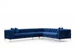 Kampinė sofa Hanah Home Como 569HLN1316, tamsiai mėlyna sp., kairinė, 310 x 270 cm x 73 cm