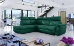 Kampinė sofa Loreto Monolith 37, tamsiai žalia sp., kairinė, 210 x 260 cm x 102 cm