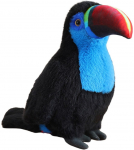 Pliu&scaron;inis žaislas papūgos Lean Toys Toucan, mėlyna sp./juoda sp., 20 cm
