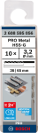 Metalo grąžtų rinkinys Bosch Pro 2608595056, metalas, hss-g, tiesus, 3.2 mm x 6.5 cm
