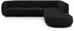 Kampinė sofa Micadoni Home Miley Velvet 6 Seats, juoda sp., de&scaron;ininė, 252 x 220 cm x 74 cm