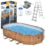 Baseinas, karkasinis Bestway Steel Pro MAX Comfort Jet 56719 2025, ruda sp. 610 cm x 366 cm x 122 cm