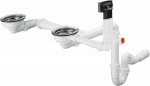 Sifonas praustuvui Hansgrohe Manual waste & Overflow Set D17-10, balta/chromo