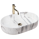 Vonios praustuvas Rea Nadia 60, keramika, 60 cm x 38 cm x 13 cm, smėlio ruda sp./&scaron;viesiai pilka sp.