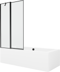 Vonia su sienele, laisvai pastatoma Mexen Cube, 170 cm x 80 cm x 39 cm, stačiakampis, balta