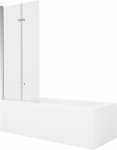 Vonia su sienele, laisvai pastatoma Mexen Cubik, 170 cm x 70 cm x 40 cm, stačiakampis, skaidri sp./balta sp.