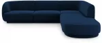 Kampinė sofa Micadoni Home Miley Velvet 6 Seats, tamsiai mėlyna sp., de&scaron;ininė, 252 x 220 cm x 74 cm