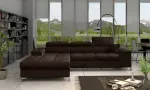 Kampinė sofa Ricardo Monolith 29, tamsiai ruda sp., kairinė, 205 x 280 cm x 90 cm