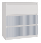Komoda Malwa M3 Arteso, mėlyna sp./balta sp., 75 cm x 70 cm x 40 cm