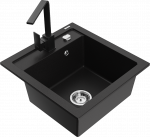 Plautuvė su virtuviniu mai&scaron;ytuvu Mexen Vito Rita, derva/granitas, 52 cm x 49 cm x 21 cm, juoda sp.