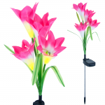 Įsmeigiamas &scaron;viestuvas su saulės baterija Lily, IP44, rožinė sp.