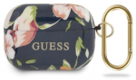 Ausinių dėklas Guess Floral N.3, juoda sp./įvairių spalvų