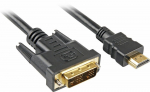 Laidas Sharkoon HDMI To DVI-D HDMI, DVI-D male, 3 m, juoda sp.