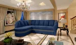 Kampinė sofa Benano Kronos 09, Paros 06, tamsiai mėlyna sp., de&scaron;ininė, 180 x 250 cm x 85 cm