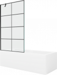 Vonia su sienele, laisvai pastatoma Mexen Cubik, 160 cm x 70 cm x 40 cm, stačiakampis, skaidri sp./balta sp.