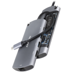 USB &scaron;akotuvas Axagon HMC-6M2, pilka sp.