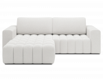 Kampinė sofa - lova Bonett, balta sp., kairinė, 175 x 250 cm x 92 cm