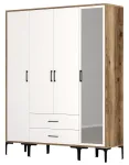 Spinta Kalune Design Kumsal STR, balta sp./rie&scaron;uto sp., 47.5 cm x 160 cm x 201.4 cm, su veidrodžiu