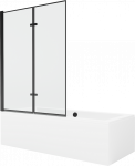 Vonia, su sienele su sienele, laisvai pastatoma Mexen Cube, 170 cm x 80 cm x 39 cm, stačiakampis, balta