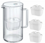 Vandens filtravimo indas, su kasetėmis Aquaphor Glass, 2.5 l, skaidri sp./balta sp.