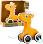 Traukiamas žaislas, žirafa Lean Toys Animal, 19.5 cm, geltona sp.