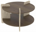 Kavos staliukas Kalune Design Oalla, rie&scaron;uto sp./travertine sp., 70 cm x 70 cm x 45 cm