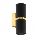 &Scaron;viestuvas sieninis Eglo Passa 95364, GU10, 3000 &deg;K, 2 x 3.3 W, aukso sp./juoda sp.